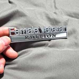 metal Female Veteran Edition Car Truck SUV Emblem for Fenders, Trunk, Tailgate